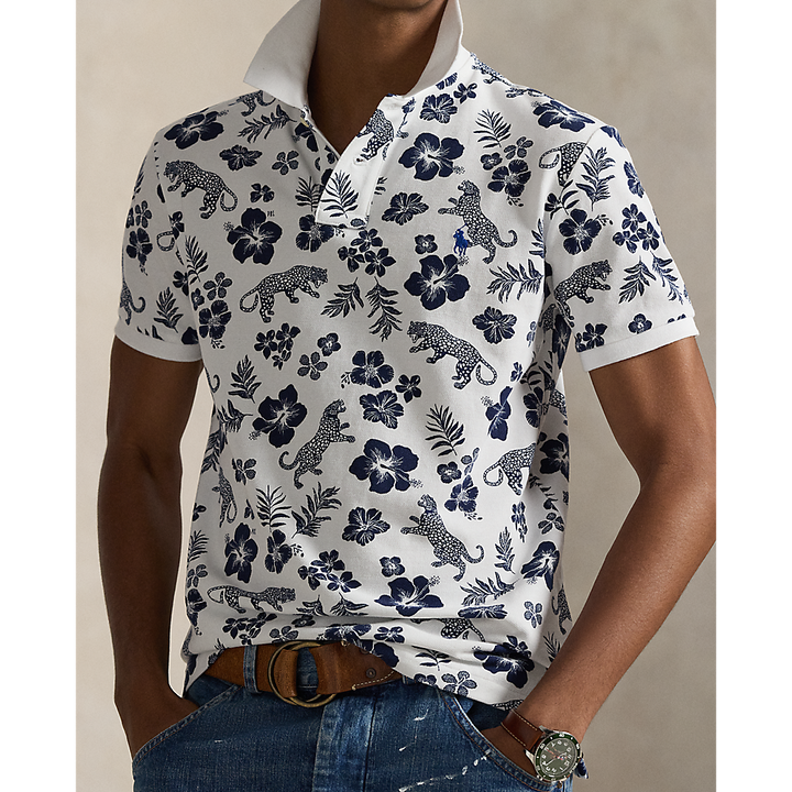 PRL Custom Slim Fit Tropical Mesh Polo Shirt/Polo majica 710B13541001