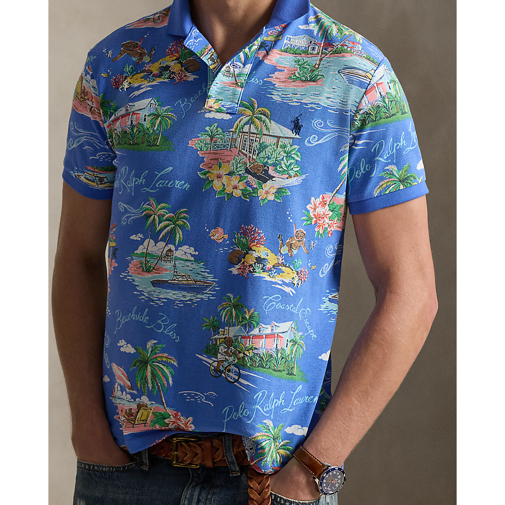 PRL Custom Slim Polo Bear Mesh Polo Shirt/Polo majica 710B14509001
