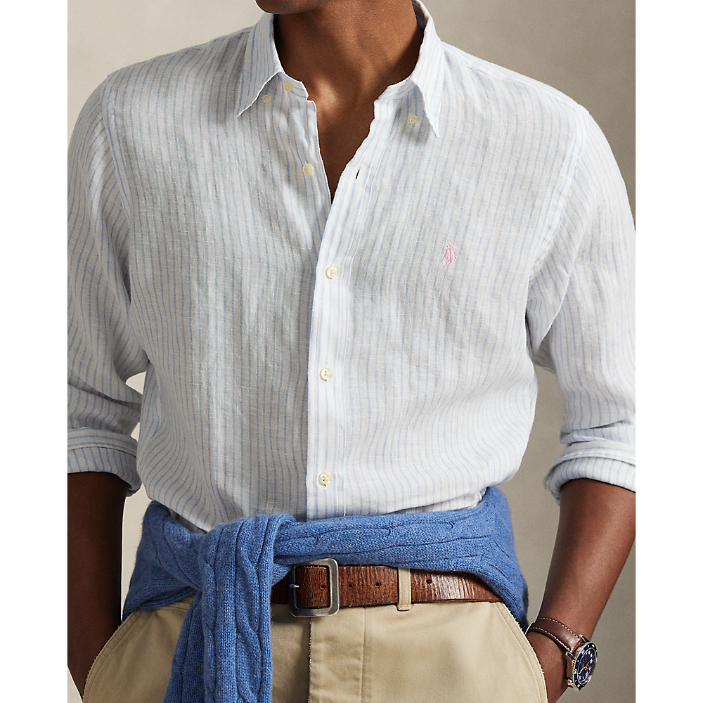 PRL Custom Fit Striped Linen Shirt/Košulja 710B15594004