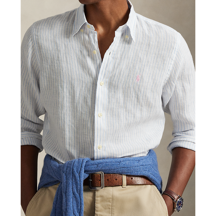 PRL Custom Fit Striped Linen Shirt/Košulja 710B15594004
