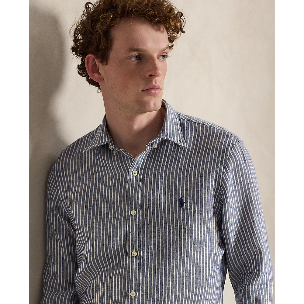 PRL Slim Fit Striped Linen Shirt/Košulja 710B15647001