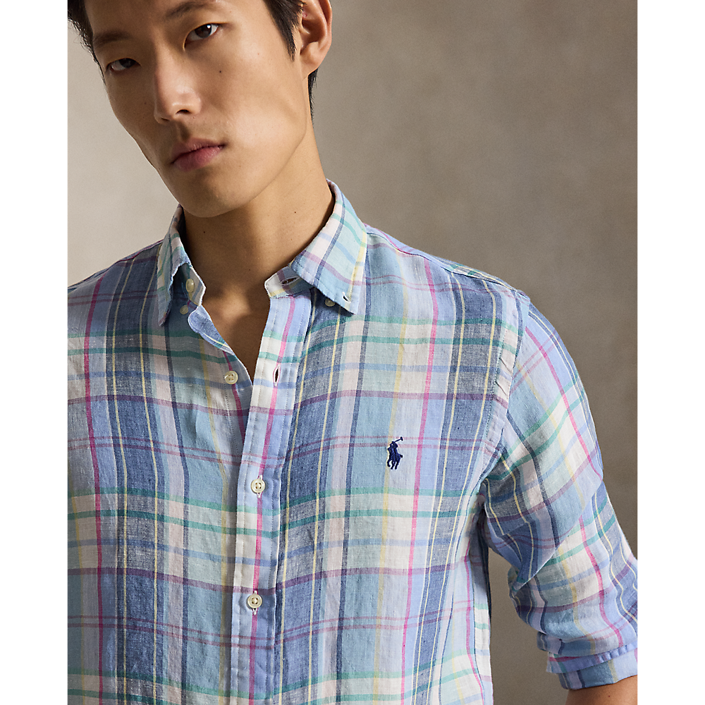 PRL Custom Fit Plaid Linen Shirt/Košulja 710B16705002