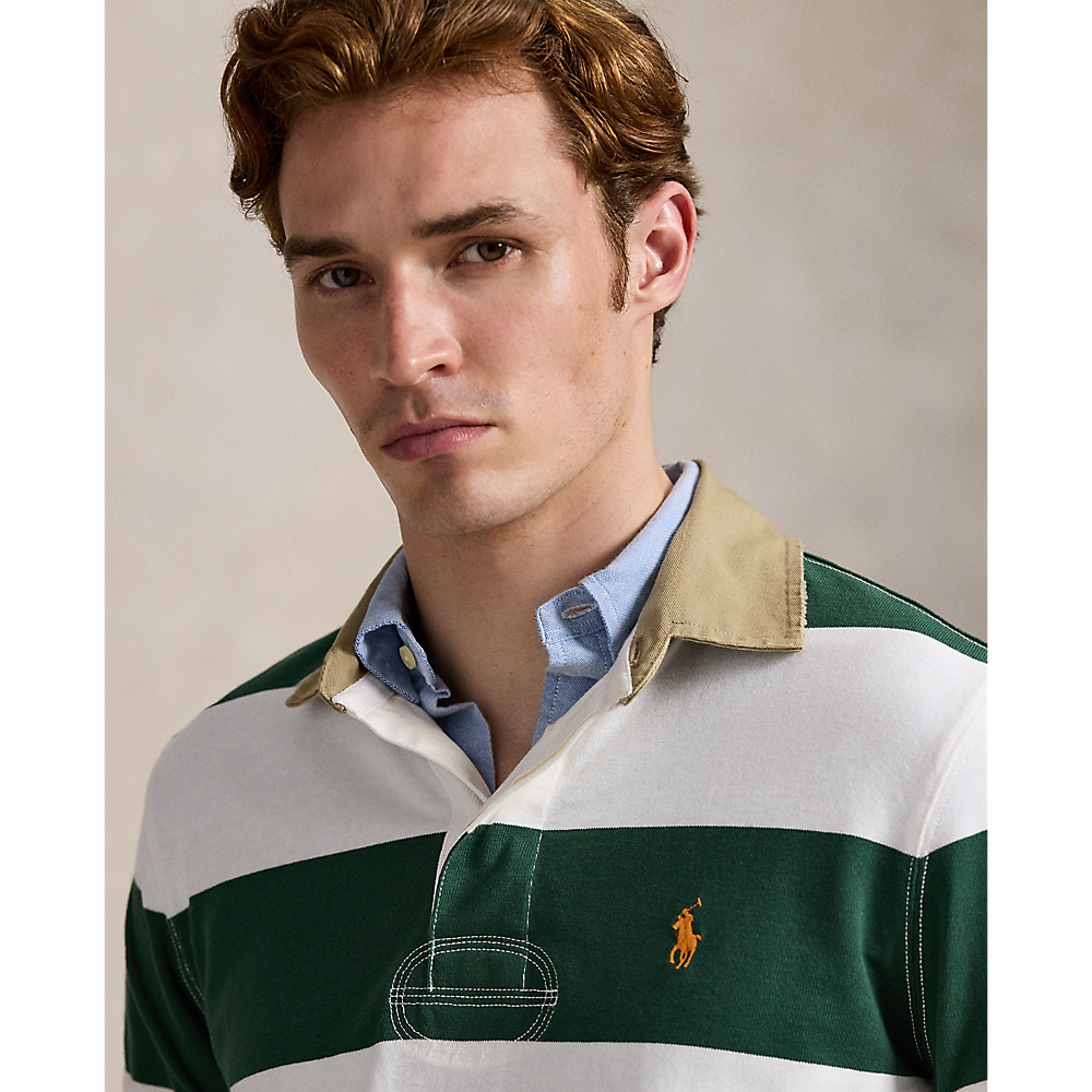 PRL Classic Fit Khaki-Collar Rugby Shirt/Polo majica 710P05317004