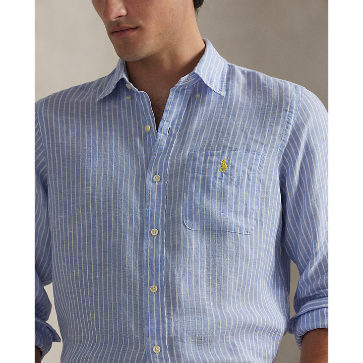 PRL Custom Fit Striped Linen Shirt/Košulja 710P07024002