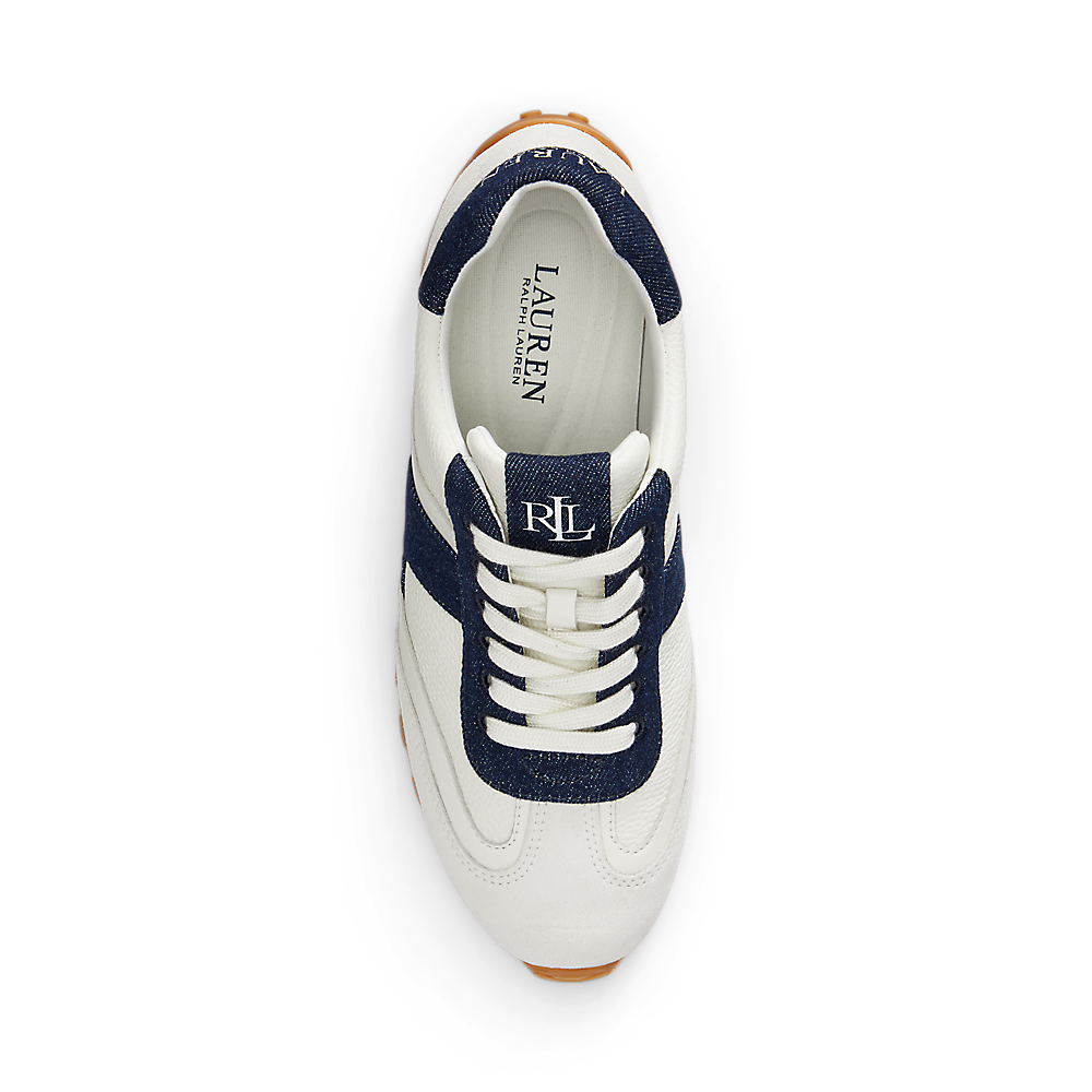 LRL Dani Denim-Trim Leather & Suede Trainer/Tenisice 802P04426001