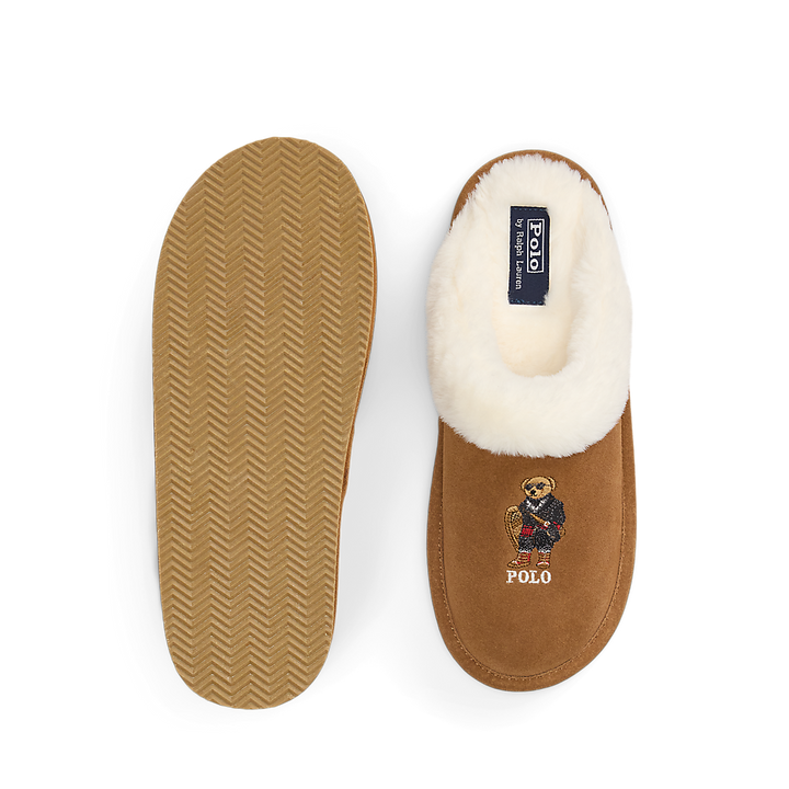 PRL Polo Bear Suede & Faux-Fur Slipper/Papuče 842P03594001