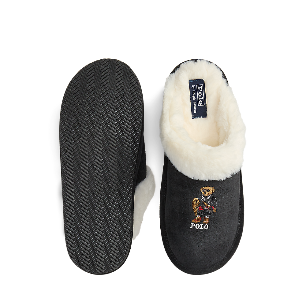 PRL Polo Bear Suede & Faux-Fur Slipper/Papuče 842P03594002