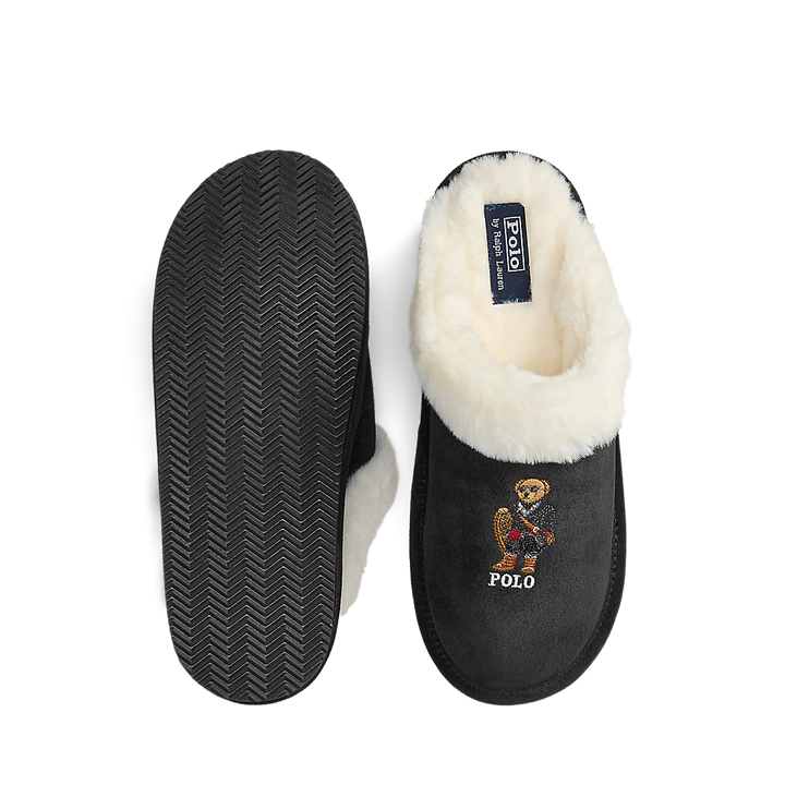 PRL Polo Bear Suede & Faux-Fur Slipper/Papuče 842P03594002