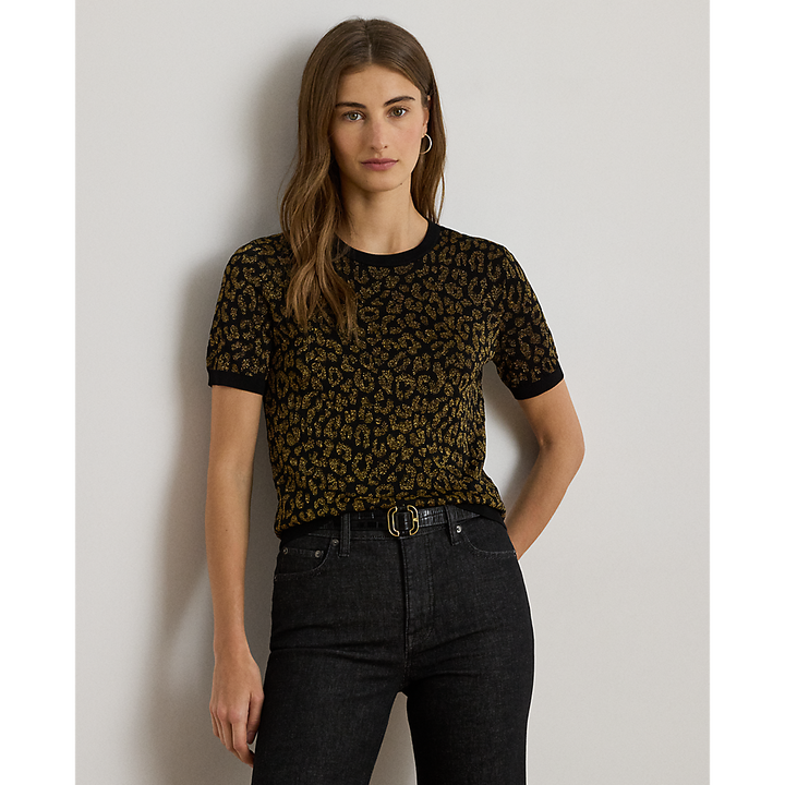 LRL Metallic Ocelot Short-Sleeve Jumper/Pulover 200979660001