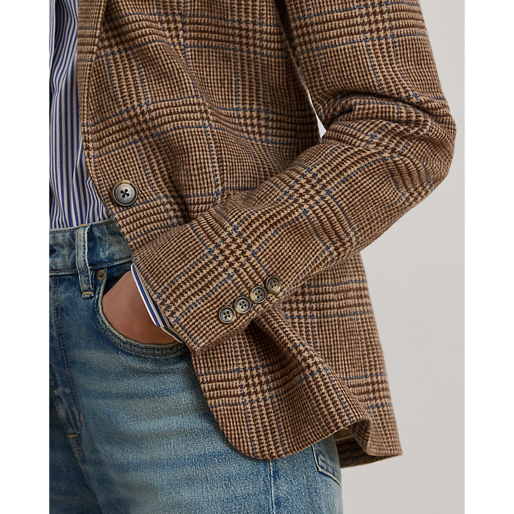 LRL Glen Plaid Wool-Blend Twill Blazer /Sako 200979814001