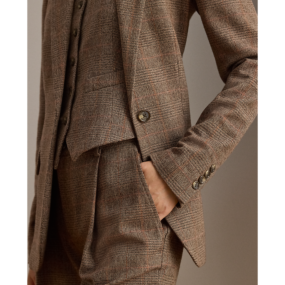 LRL Glen Plaid Cotton-Blend Blazer/Sako 200979819001