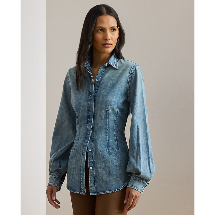 LRL Denim Dekinee Long Sleeve Button front Shirt/Košulja 200979997001