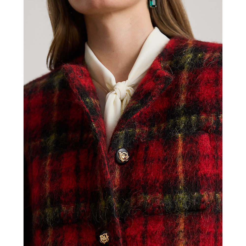 LRL Plaid Mohair Cropped Jacket/Sako 200P02014001