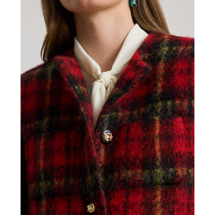 LRL Plaid Mohair Cropped Jacket/Sako 200P02014001