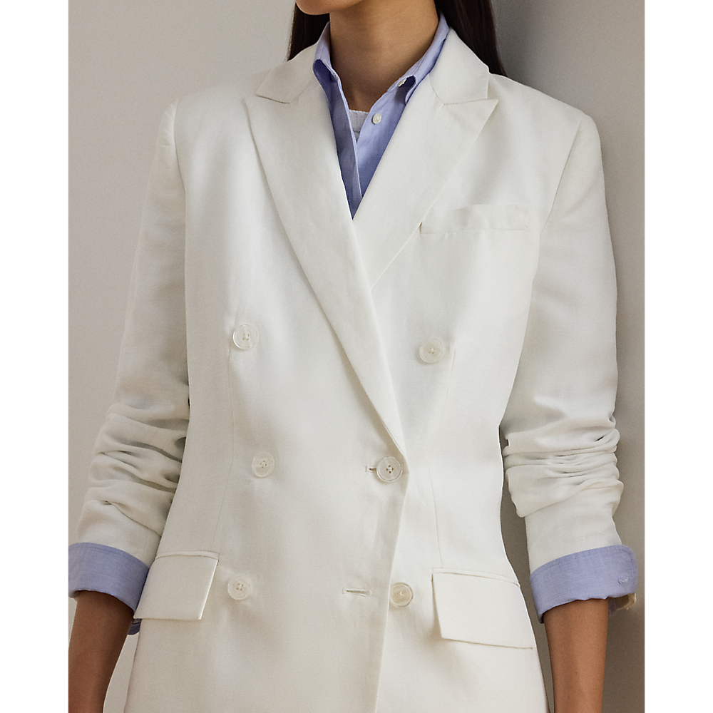 LRL Double-Breasted Linen-Blend Twill Blazer/Sako 200P03657001