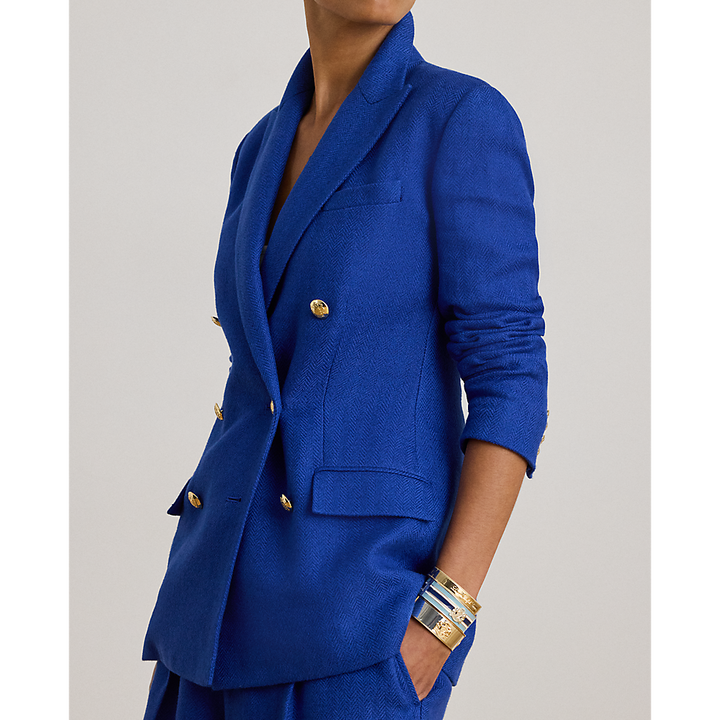 LRL Double-Breasted Linen-Cotton Blazer/Sako 200P03659001