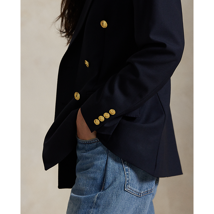 PRL Double-Breasted Stretch Wool Blazer/Sako 211952717004