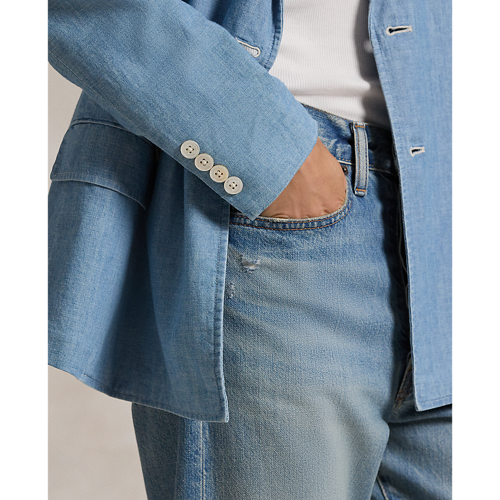 PRL Double-Breasted Chambray Blazer/Sako 211959934001