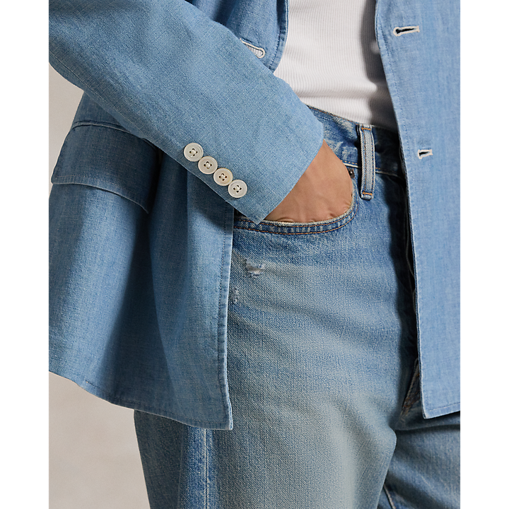 PRL Double-Breasted Chambray Blazer/Sako 211959934001