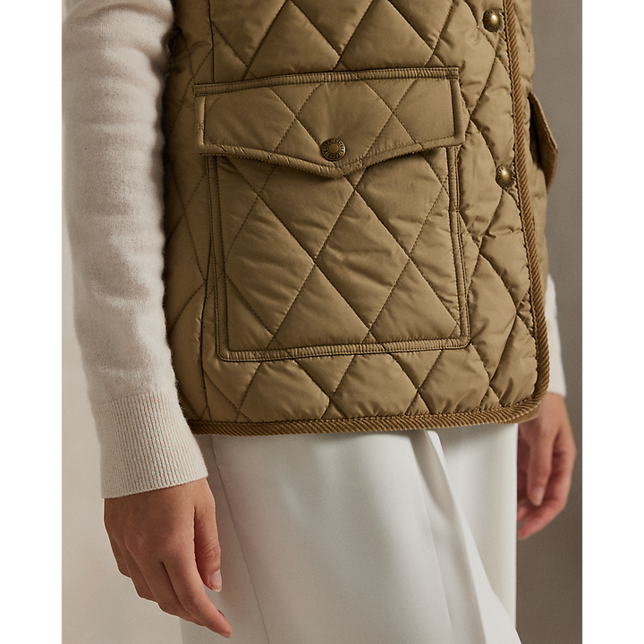 PRL Corduroy-Trim Quilted Vest/Prsluk 211965337004