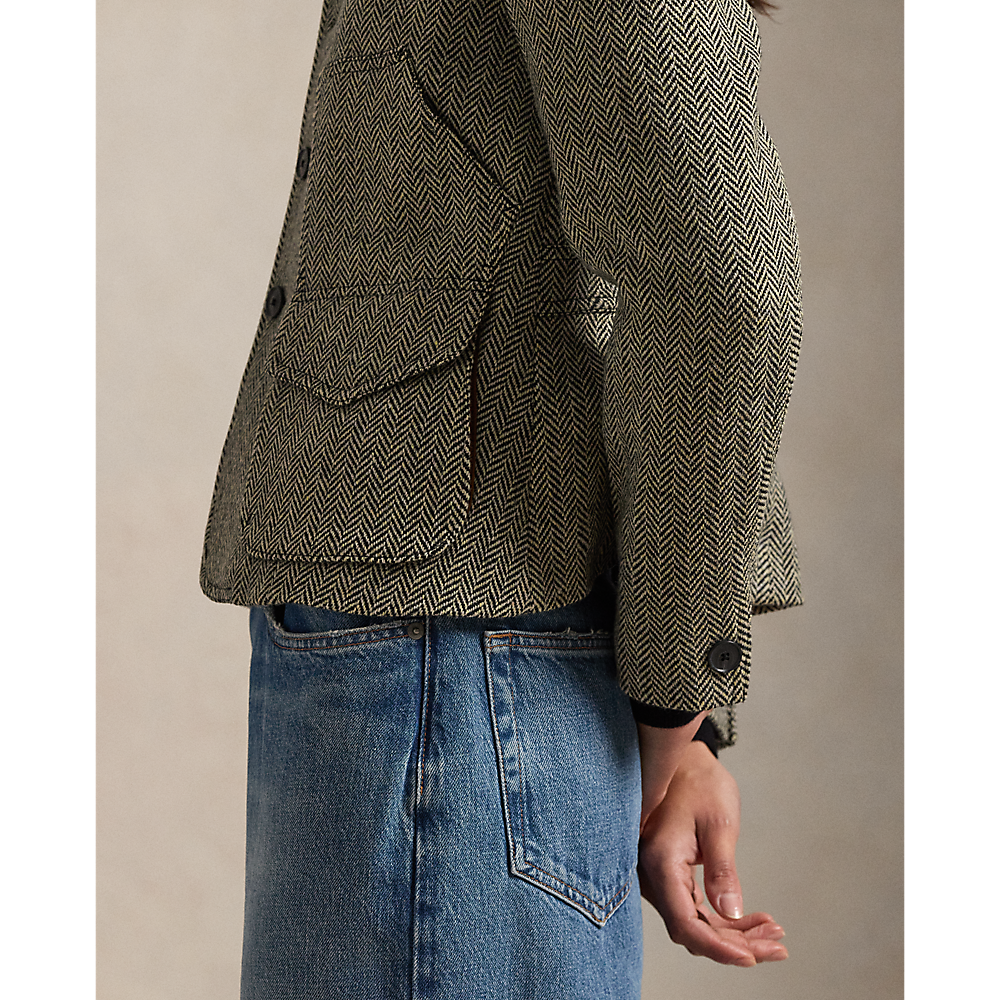 PRL Suede-Trim Herringbone Jacket/Jakna 211971401001