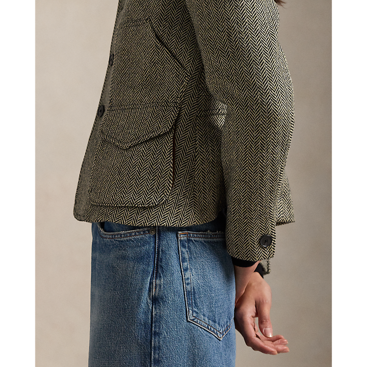 PRL Suede-Trim Herringbone Jacket/Jakna 211971401001