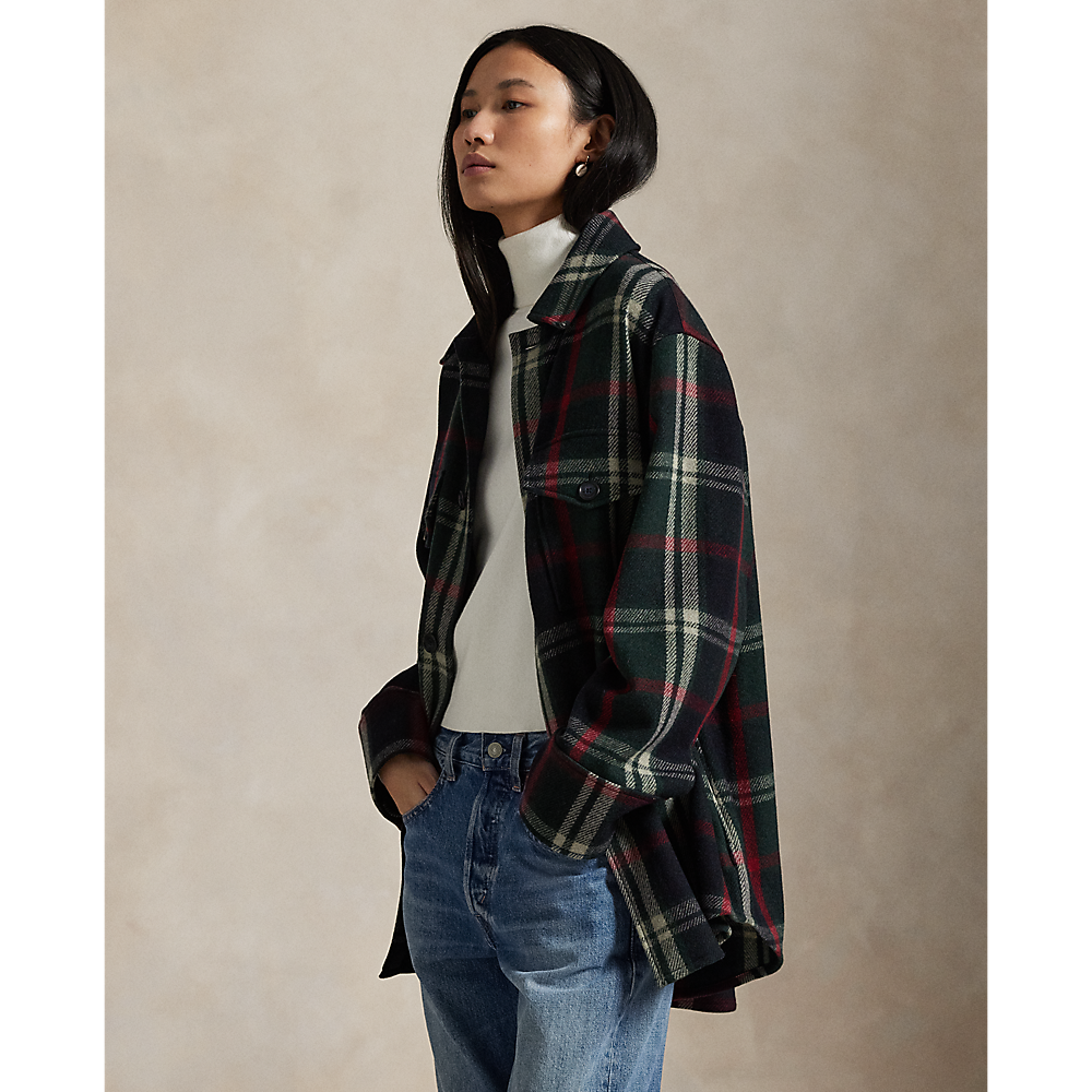 PRL Plaid Wool-Blend Twill Shirt Jacket/Košulja 211971524001