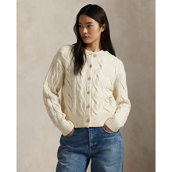 PRL Cable-Knit Wool-Cashmere Cardigan / Pulover 211972128003