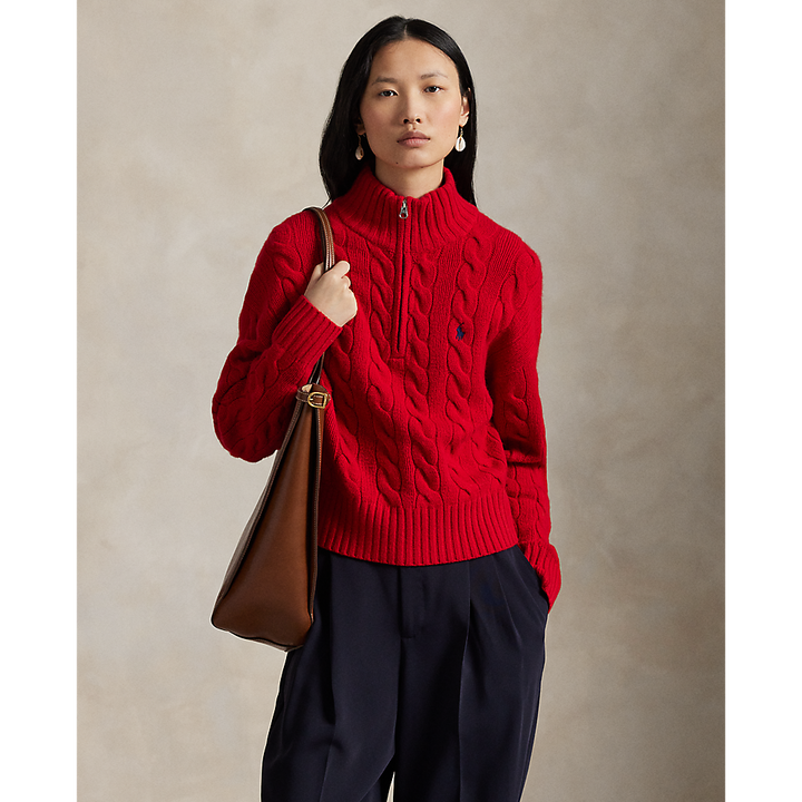 PRL Cable Wool-Cashmere Half-Zip Jumper /Pulover 211972130001