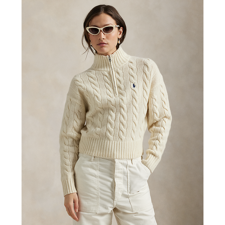 PRL Cable Wool-Cashmere Half-Zip Jumper /Pulover 211972130003