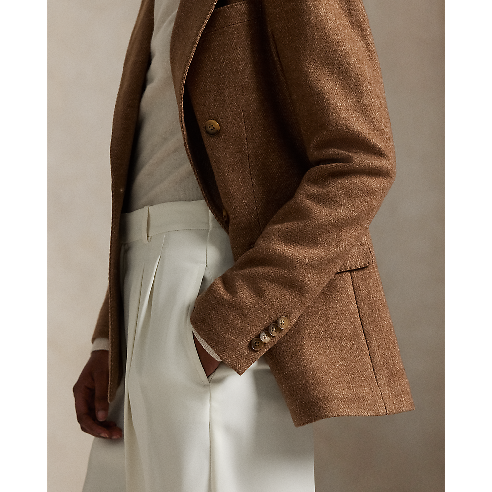 PRL Double-Breasted Herringbone Blazer/Sako 211973828001