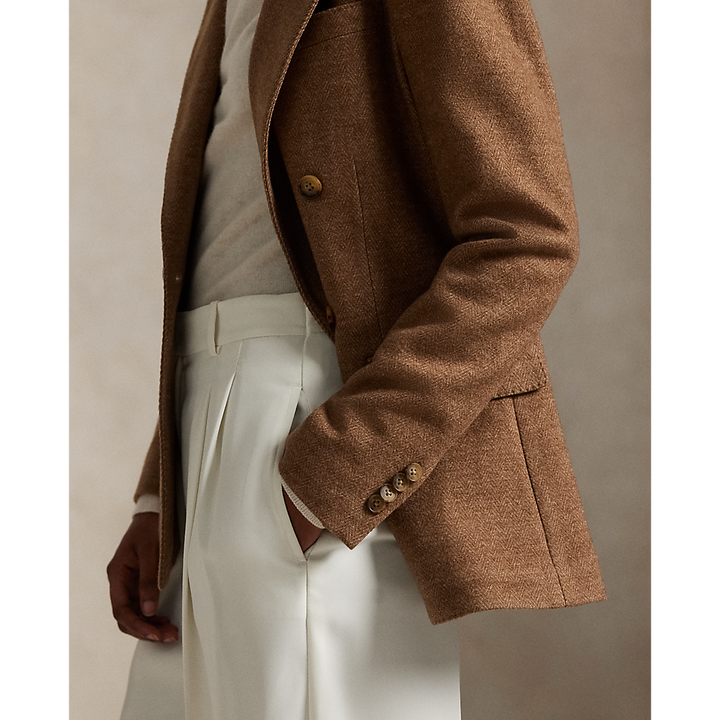 PRL Double-Breasted Herringbone Blazer/Sako 211973828001