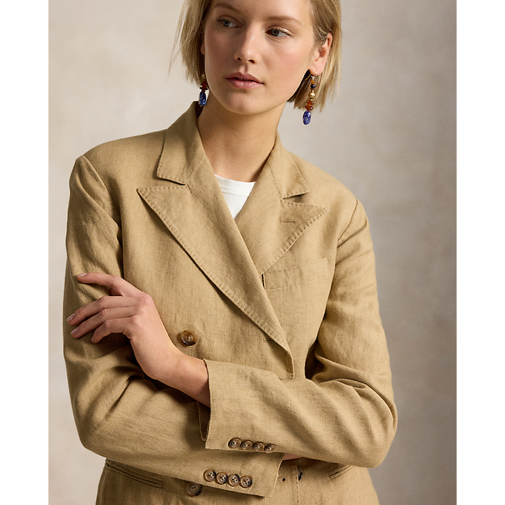 PRL Double Breasted Linen Blazer/Sako 211A12778001