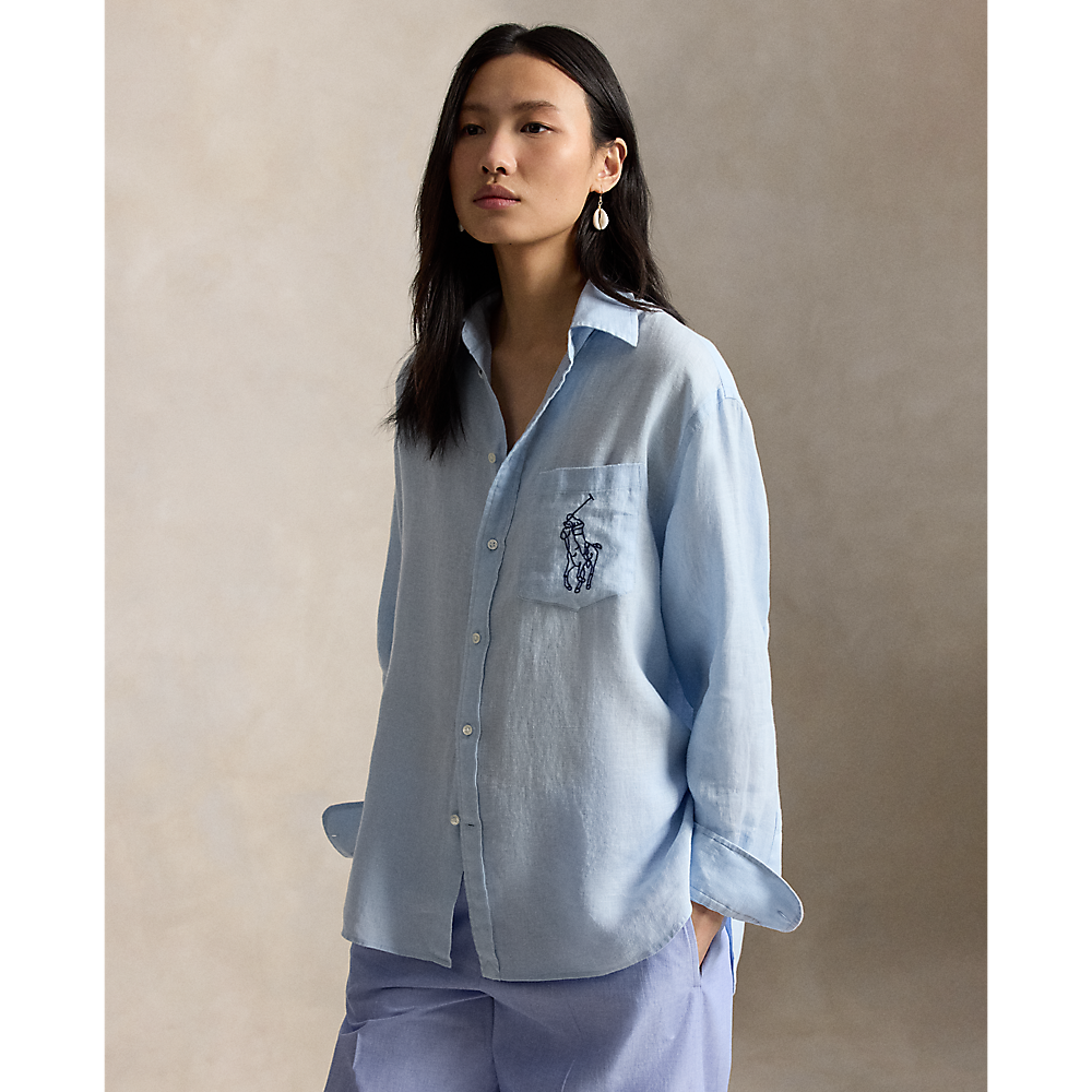 PRL Oversize Fit Big Pony Linen Shirt /Košulja 211A12786002
