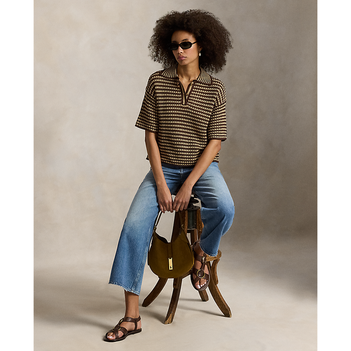 PRL Striped Knit Cotton Polo Shirt/Polo majica 211A96246001