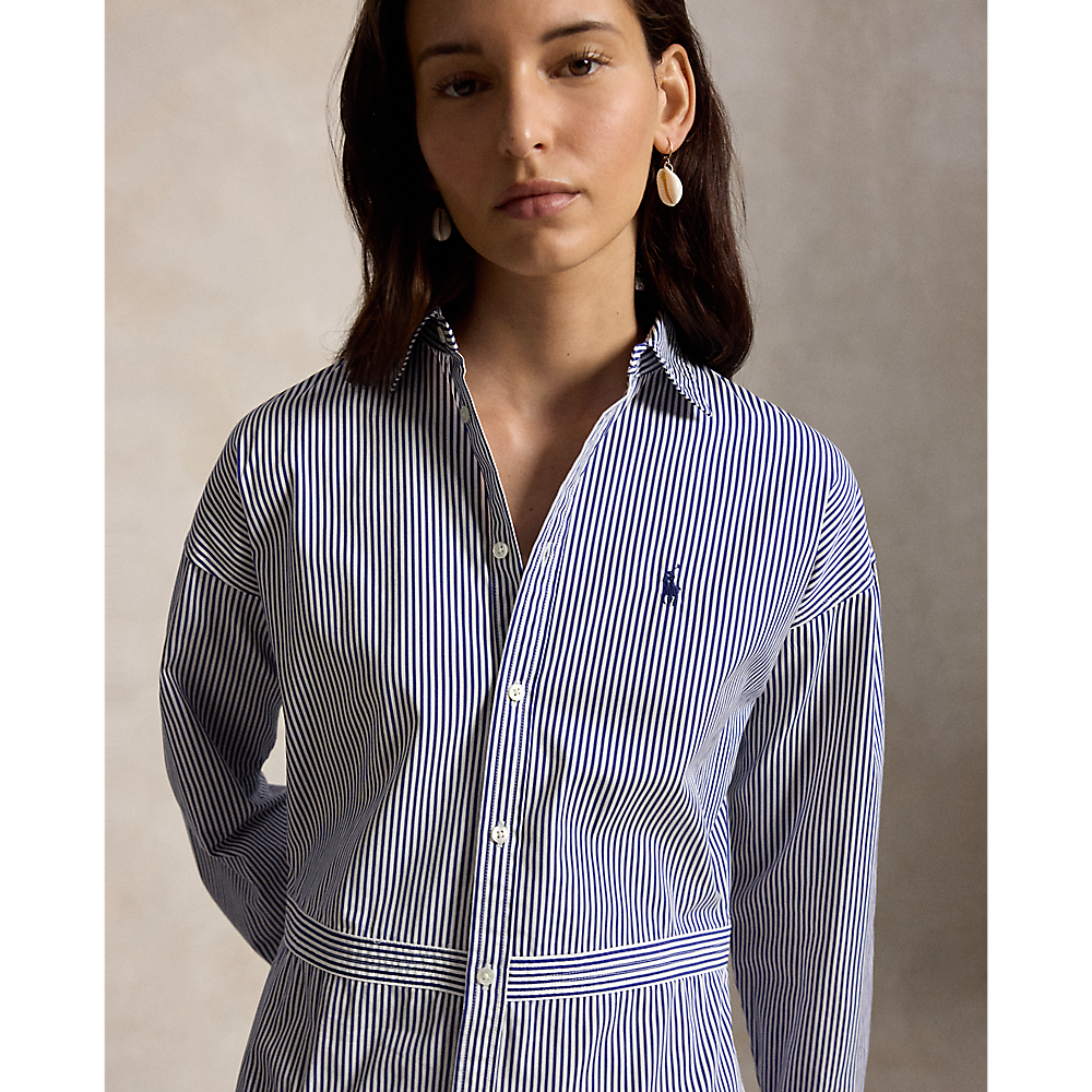 PRL Striped Cotton Poplin Paneled Shirtdress/Haljina 211B22754001