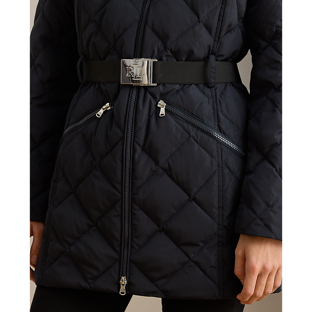 LRL Faux-Fur-Trim Diamond-Quilted Down Coat/Jakna 297P04108001