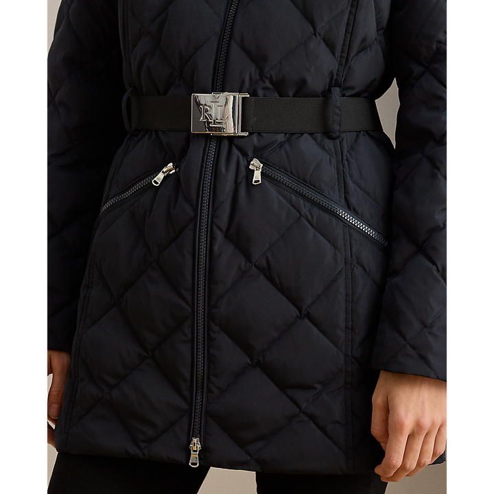 LRL Faux-Fur-Trim Diamond-Quilted Down Coat/Jakna 297P04108001