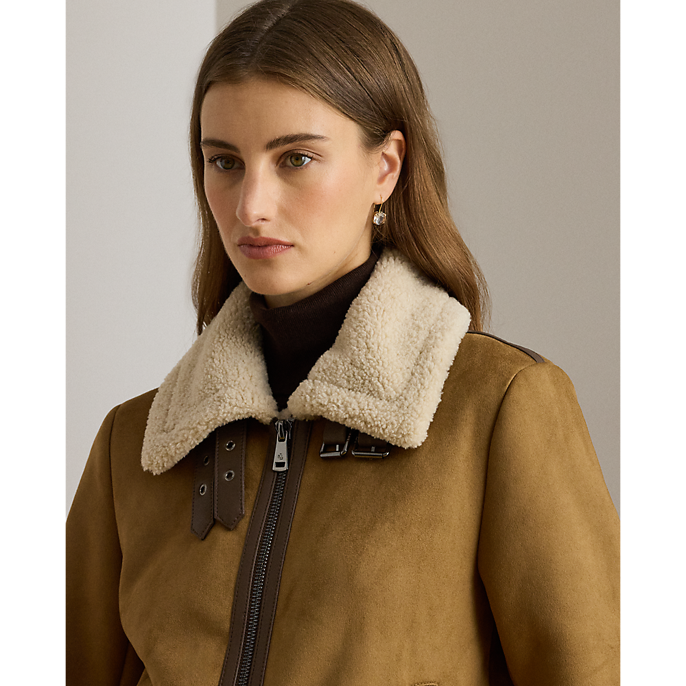 LRL Buckle-Trim Faux-Suede Jacket/ Jakna 297P04122002