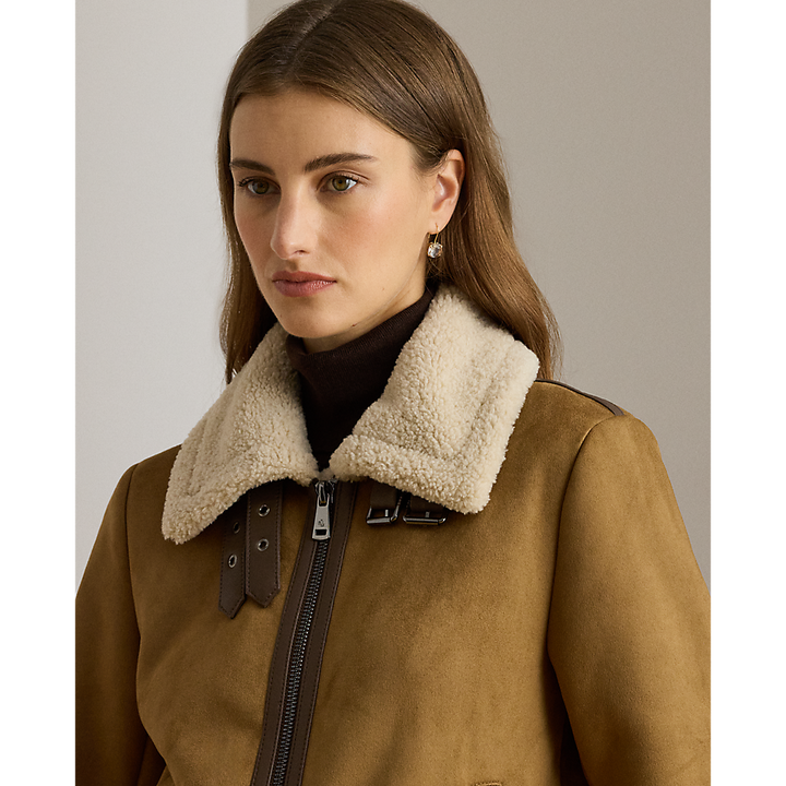 LRL Buckle-Trim Faux-Suede Jacket/ Jakna 297P04122002