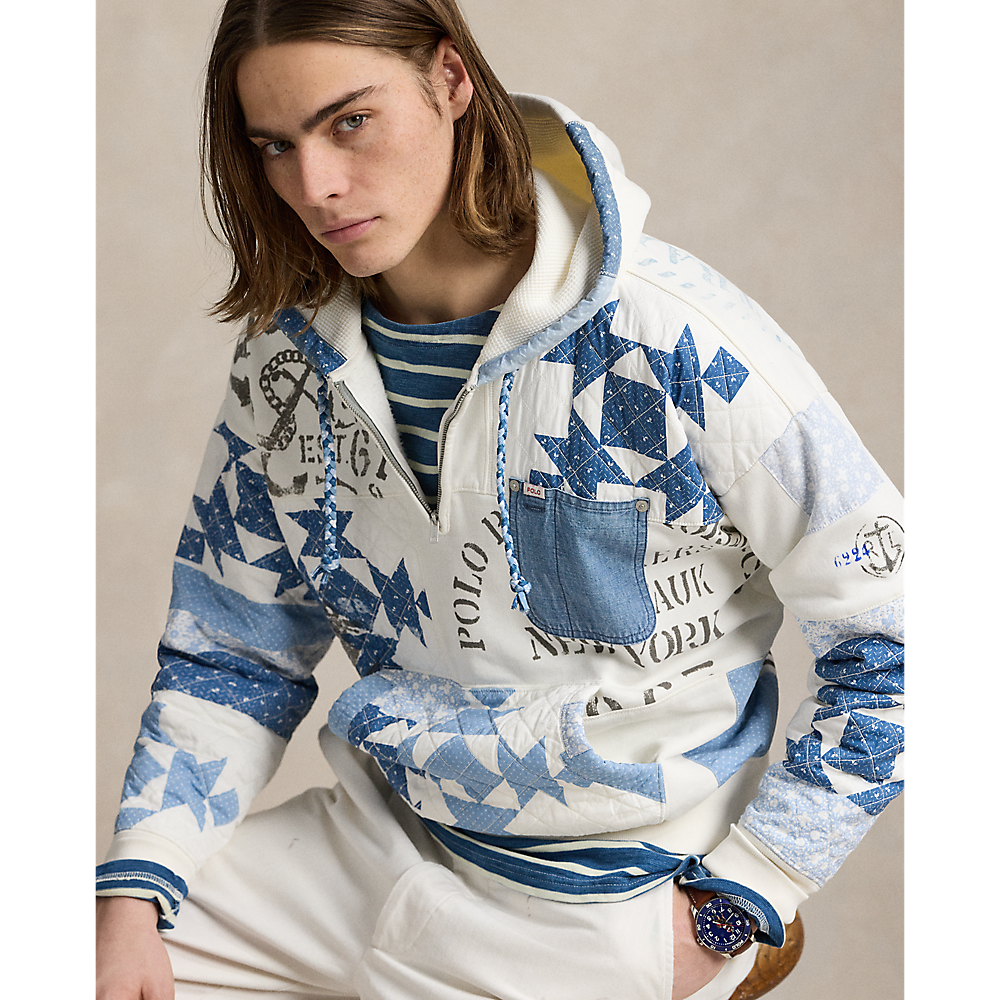 PRL Vintage Fit Patchwork Fleece Hoodie/Duks 710965001001