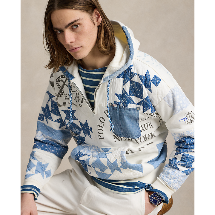 PRL Vintage Fit Patchwork Fleece Hoodie/Duks 710965001001