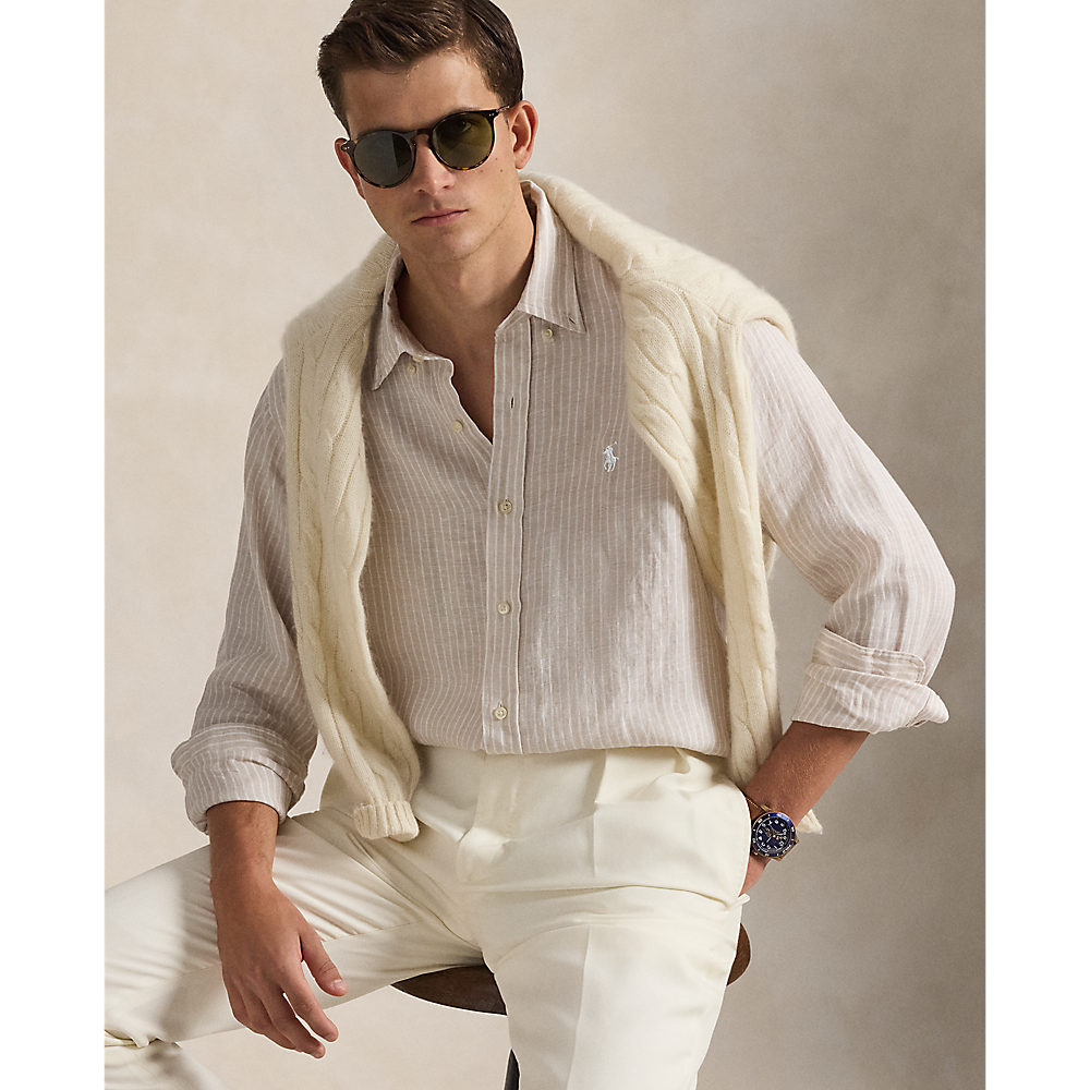 PRL Custom Fit Striped Linen Shirt/Košulja 710B15594006