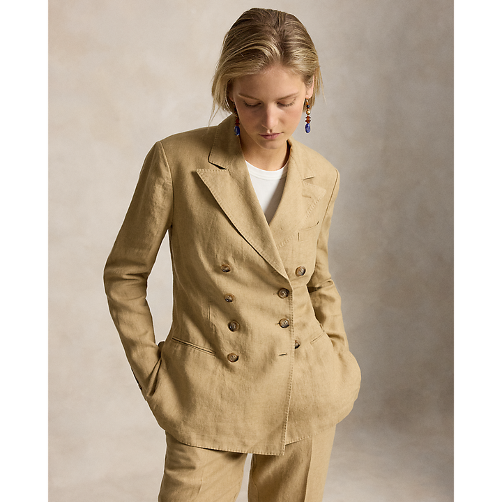 PRL Double Breasted Linen Blazer/Sako 211A12778001