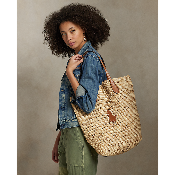 PRL Big Pony Raffia Large Tote/Torba 428923661006