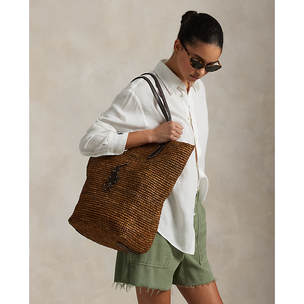 PRL Big Pony Raffia Large Tote/Torba 428923661008
