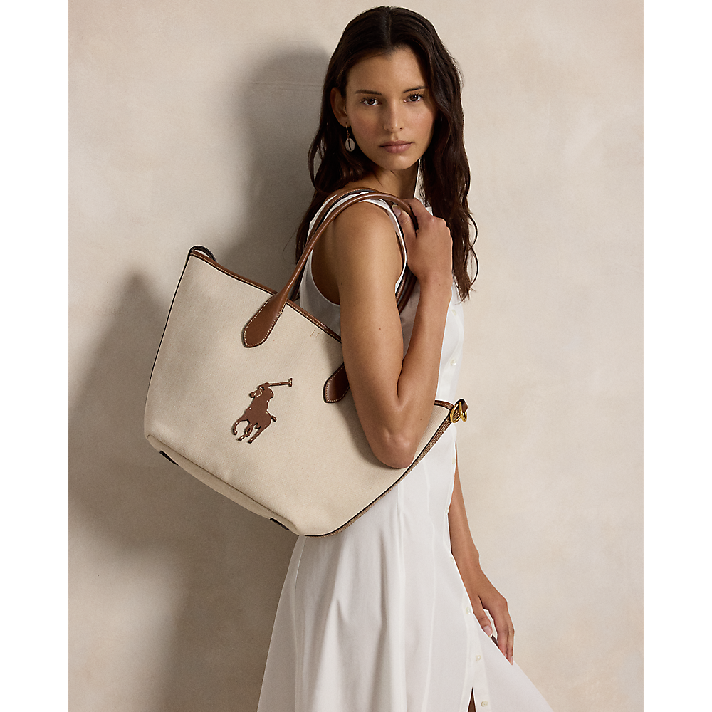 PRL Bellport Canvas-Leather Medium Tote/Torba 428P05483001