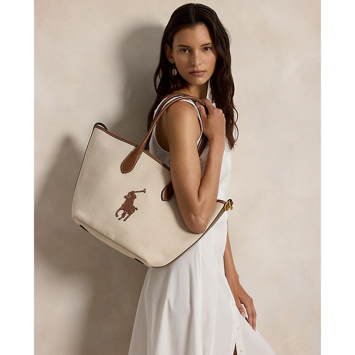 PRL Bellport Canvas-Leather Medium Tote/Torba 428P05483001