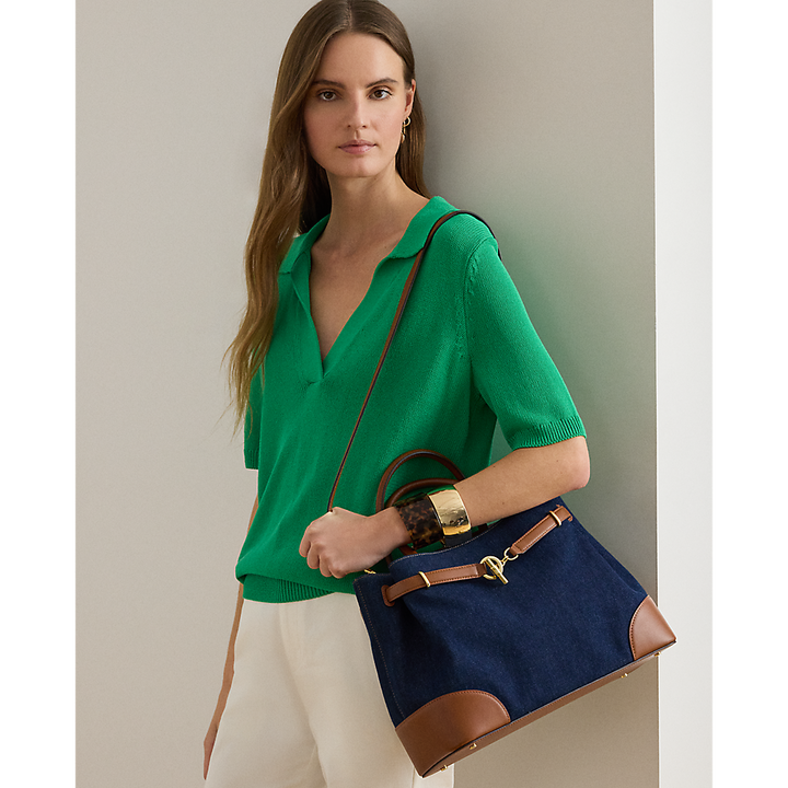 LRL Washed Denim Large Blaike Satchel/Torba 431P04295001