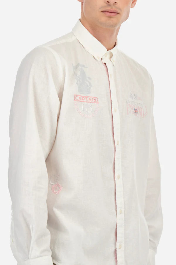 La Martina Shirt Light Cotton Linen  /Košulja MACE31-TL141